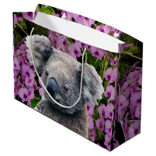 Grand Sac Cadeau Koala et orchidées
