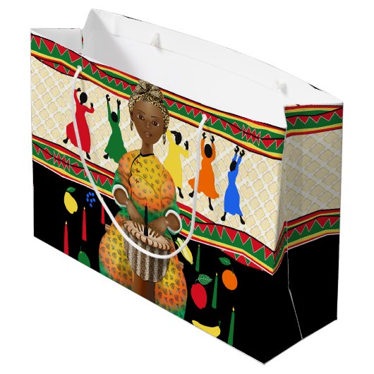 Grand Sac Cadeau Kwanzaa Vacances afro-américaines (Dos Angle)