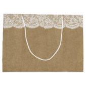 Grand Sac Cadeau La collection de Mariages Kraft & Lace (Dos)