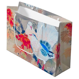 Grand Sac Cadeau La colombe dans les feuilles d'automne, Watanabe S
