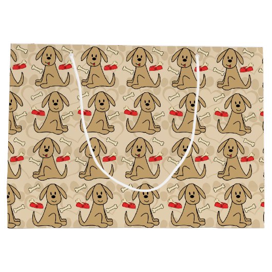 Grand Sac Cadeau La conception graphique de chiot Brown (Dos)