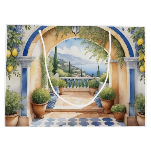 Grand Sac Cadeau La Côte d'Amalfi Vue méditerranéenne (Dos)