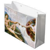 Grand Sac Cadeau La création d'Adam, Michel-Ange, 1508-1512 (Devant Angle)