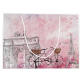 Grand Sac Cadeau La France vintage Paris (Dos)