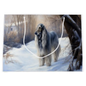 Grand Sac Cadeau La Hanche Afghane Laisser Neige Noël (Devant)