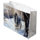 Grand Sac Cadeau La Hanche Afghane Laisser Neige Noël (Dos Angle)