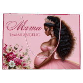 Grand Sac Cadeau La maman afro-américaine sera rose et or (Dos)