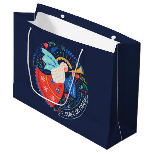 Grand Sac Cadeau La paix sur Terre Angel Design