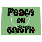 Grand Sac Cadeau La Paix sur Terre Noël (Devant)