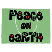 Grand Sac Cadeau La Paix sur Terre Noël (Dos)