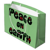 Grand Sac Cadeau La Paix sur Terre Noël (Dos Angle)