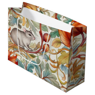 Grand Sac Cadeau La petite souris sur le feuille