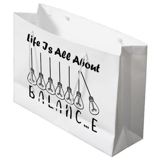 Grand Sac Cadeau La vie, c'est l'équilibre de l'inspiration de moti (Devant Angle)