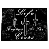 Grand Sac Cadeau La vie commence à la croix (Devant)