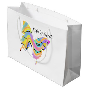 Grand Sac Cadeau La Vie Est Le Papillon Sucré
