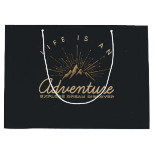 Grand Sac Cadeau La vie est une aventure Explore Dream Découvrir