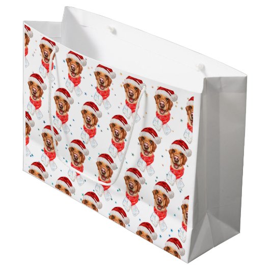 Grand Sac Cadeau Labrador Chien de race Noël (Devant Angle)
