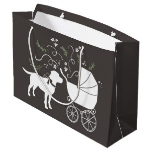 Grand Sac Cadeau Labrador Dog Baby shower Pink Girl Lab