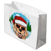 Grand Sac Cadeau Labrador Retriever santa claus hat illustration (Dos Angle)