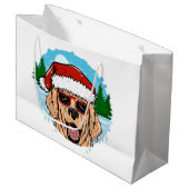 Grand Sac Cadeau Labrador Retriever santa claus hat illustration (Devant Angle)