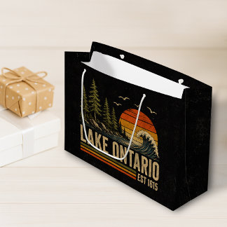 Grand Sac Cadeau Lac Ontario Vintage Grands Lacs Vie Lacustre