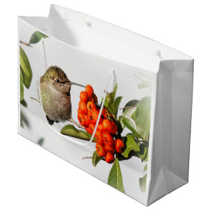 Grand Sac Cadeau L'adorable colibri Anna sur Berry Bush