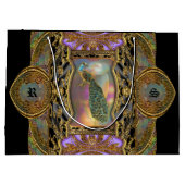 Grand Sac Cadeau Lady Peacock Monogramme Noir Élégant (Dos)