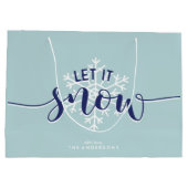 Grand Sac Cadeau Laisse-Le Neiger ! Vacances d'hiver (Dos)