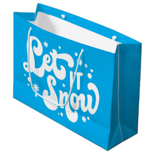 Grand Sac Cadeau Laisser neiger hiver design