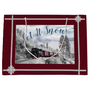 Grand Sac Cadeau Laissez Le Train De Neige Se Rendre