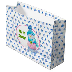 Grand Sac Cadeau Laissez Tomber la Neige