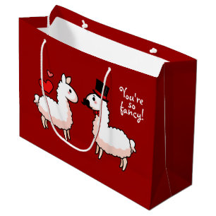 Grand Sac Cadeau Lama de fantaisie