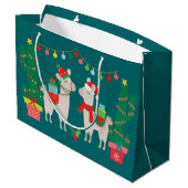 Grand Sac Cadeau Lamas de Noël (Dos Angle)