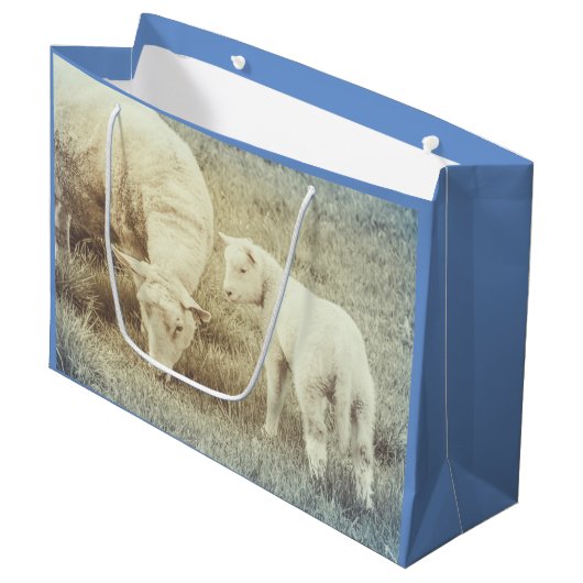 Grand Sac Cadeau Lamb Bébé Animaux Moutons (Devant Angle)