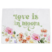 Grand Sac Cadeau L'amour est en fleur fleur sauvage douche nuptiale (Devant)