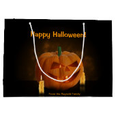 Grand Sac Cadeau Lanterne Citrouille d'Halloween avec bougies (Dos)
