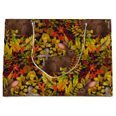 Grand Sac Cadeau Lapin d'automne en noir (Devant)