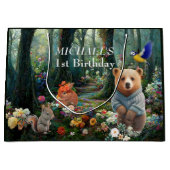 Grand Sac Cadeau Lapin de miel et ours de boo (Devant)