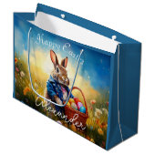 Grand Sac Cadeau Lapin de Pâques (Devant Angle)