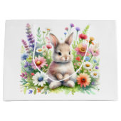 Grand Sac Cadeau Lapin de printemps (Devant)