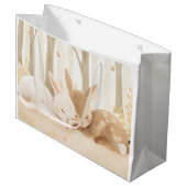 Grand Sac Cadeau Lapin dormant et semé dans la forêt (Devant Angle)