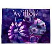 Grand Sac Cadeau Lapin lapin floral Whimsical Personnalisé (Dos)