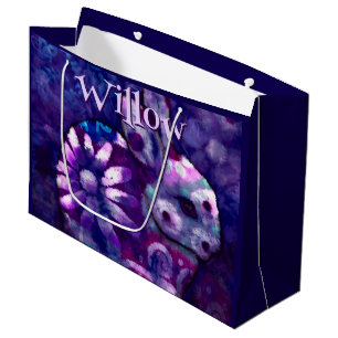 Grand Sac Cadeau Lapin lapin floral Whimsical Personnalisé