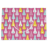 Grand Sac Cadeau Lapin Rose Lapin Anniversaire de Pâques (Devant)