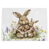 Grand Sac Cadeau Lapins Bébés Pour Pâques (Devant)