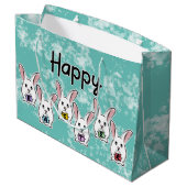 Grand Sac Cadeau Lapins de Pâques en forme d'oeuf (Dos Angle)