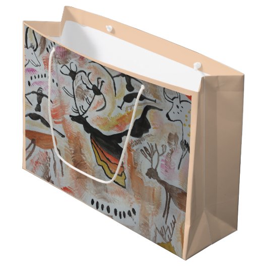 Grand Sac Cadeau L'art rupestre Abstrait (Devant Angle)