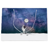 Grand Sac Cadeau L'astronaute dans l'espace avec le cosmos de (Devant)