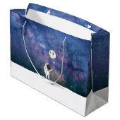 Grand Sac Cadeau L'astronaute dans l'espace avec le cosmos de (Dos Angle)