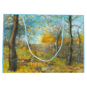 Grand Sac Cadeau L'automne doré dans une aquarelle en chênaie (Dos)